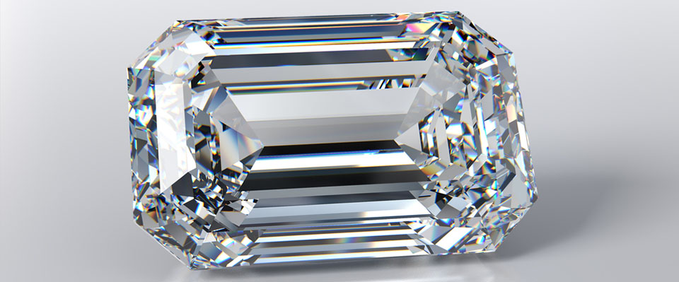 Rectangle emerald cut diamond