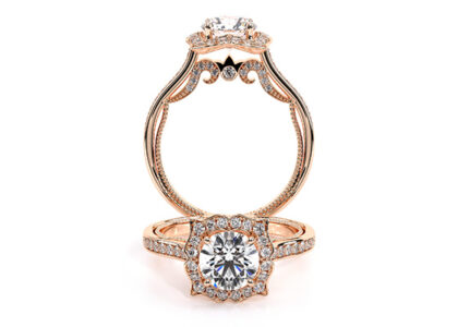 an insignia engagement ring in rose gold